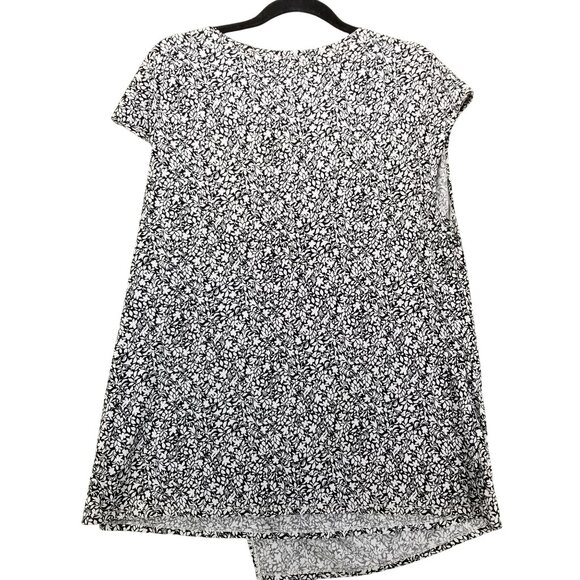 Lane Bryant Shirts Womens 14 Black White Drape Neck Layered Sleeveless Blouse - Picture 8 of 9